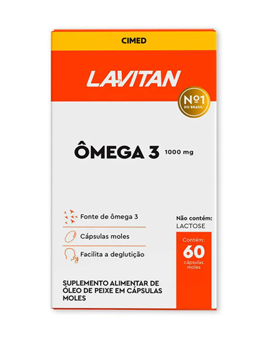 Suplemento Alimentar Lavitan Ômega 3 1000mg Com 60 Cápsulas Moles