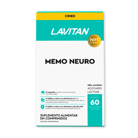 Suplemento Alimentar Lavitan Memo Neuro Com 60 Comprimidos Revestidos