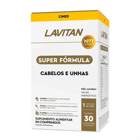 Suplemento Alimentar Lavitan Super Fórmula Cabelos E Unhas Com 30 Comprimidos Revestidos