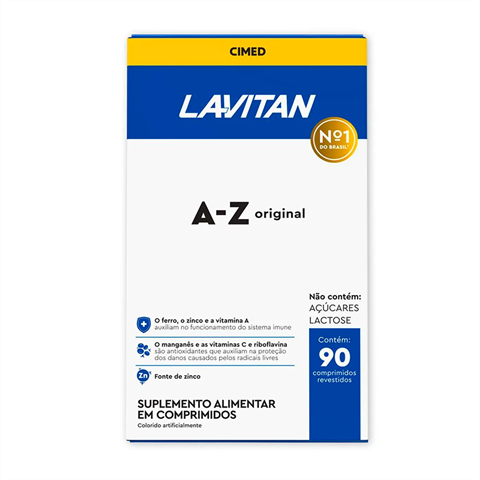 Suplemento Alimentar Lavitan A-Z Original Com 90 Comprimidos Revestidos