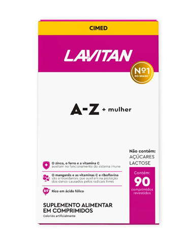 Suplemento Alimentar Lavitan Super Fórmula A-Z +Mulher Com 90 Comprimidos Revestidos