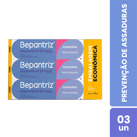Pack Pomada Para Prevenção De Assaduras Bepantriz Com 3 Unidades Com 30g