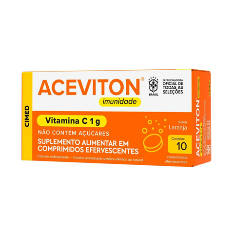Aceviton Imunidade Vitamina C 1g Com 10 Comprimidos Efervescentes