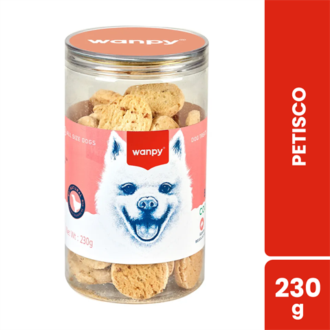 Petisco Para Cães Wanpy Cookie Sabor Frango E Maçã Com 230g