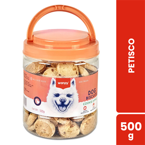 Petisco Para Cães Wanpy Cookie Sabor Frango E Maçã Com 500g