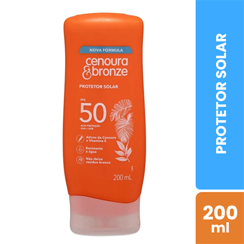 Protetor Solar Cenoura&Bronze FPS50 Com 200ml