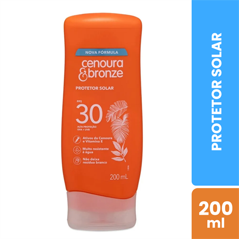 Protetor Solar Cenoura&Bronze FPS30 Com 200ml