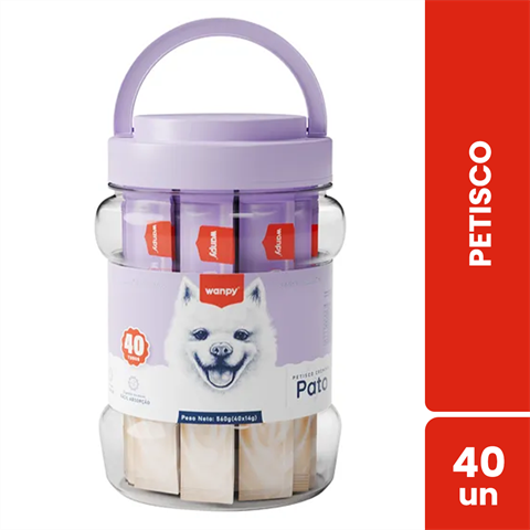 Petisco Para Cães Wanpy Creamy Sabor Pato Com 40 Unidades