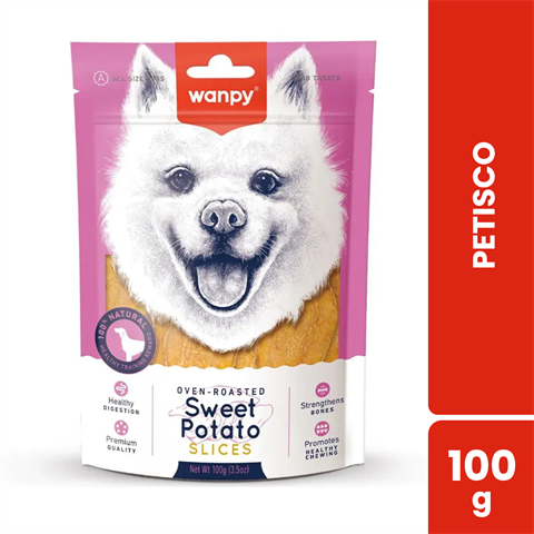 Petisco Para Cães Wanpy Fatias De Batata Doce Com 100g