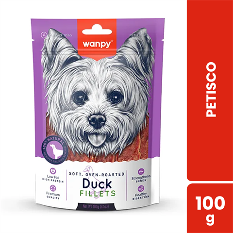 Petisco Para Cães Wanpy Fatias De Pato Com 100g