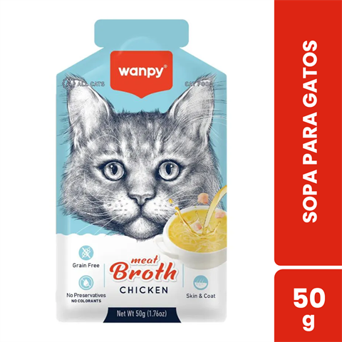 Sopa Para Gatos Wanpy Sabor Frango Com 50g