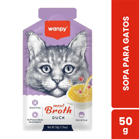 Sopa Para Gatos Wanpy Sabor Pato Com 50g