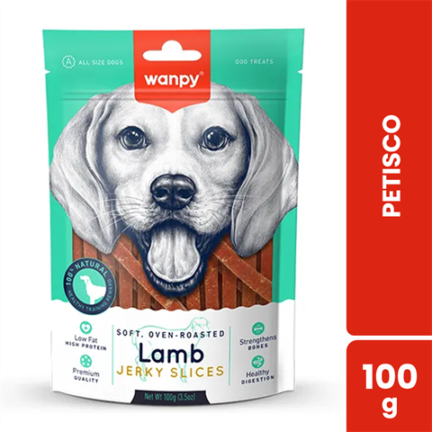 Petisco Para Cães Wanpy Tiras Sabor Cordeiro Com 100g