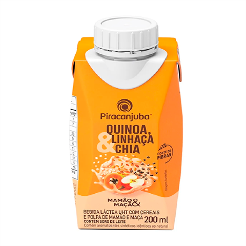 Bebida Láctea Piracanjuba Sabor Mamão & Maçã Com 200ml