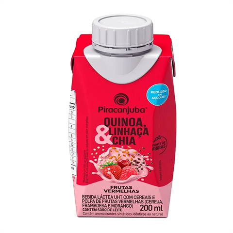 Bebida Láctea Piracanjuba Sabor Frutas Vermelhas Com 200ml