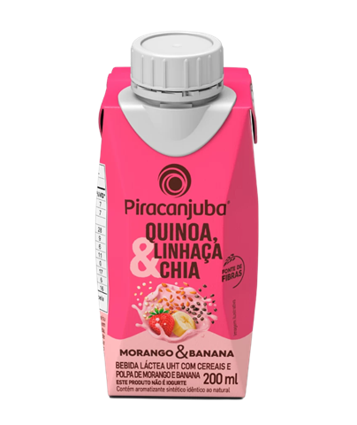 Bebida Láctea Piracanjuba Sabor Morango & Banana Com 200ml