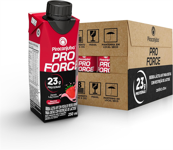 Bebida Láctea Piracanjuba Proforce Zero Lactose Sabor Frutas Vermelhas Com 250ml