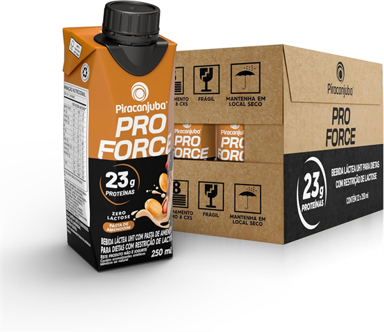 Bebida Láctea Piracanjuba Proforce Zero Lactose Sabor Pasta De Amendoim Com 250ml