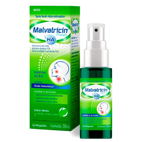 Malvatricin Ha Solução Bucal Sabor Menta 30ml Megalabs