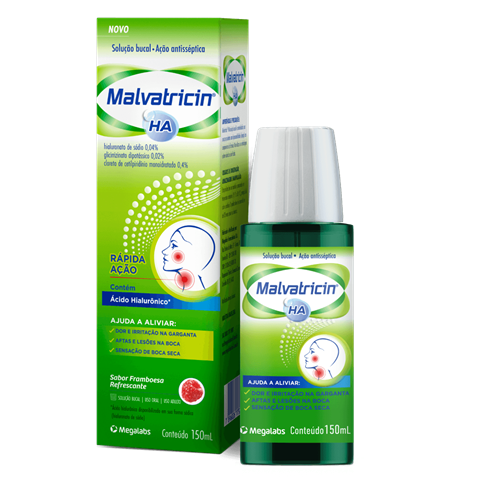 Malvatricin Ha Solução Bucal Sabor Framboesa 150ml Megalabs