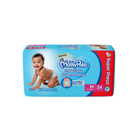 Fralda-Calça MamyPoko Superproteção M Com 34 Unidades
