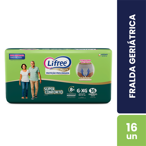 Fralda Geriátrica Lifree Pants Super Conforto G/XG Com 16 Unidades