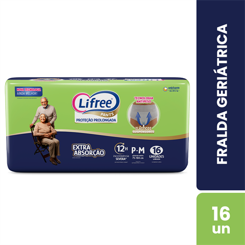 Fralda Geriátrica Lifree Pants Extra Absorção P/M Com 16 Unidades