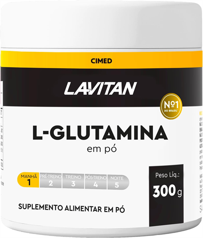 Suplemento Alimentar Lavitan L-Glutamina Em Pó Com 300g