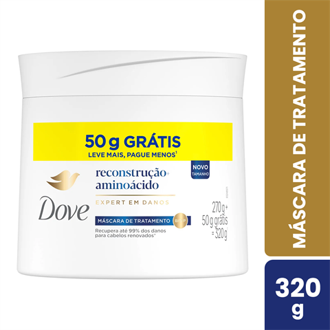 Máscara De Tratamento Dove Reconstrução+Aminoácido Leve Mais Pague Menos Com 320g