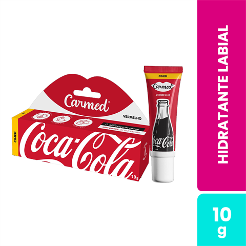 Hidratante Labial Carmed Coca-Cola Vermelho Com 10g