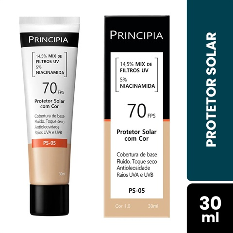 Protetor Solar Facial Principia FPS70 PS-05 Cor 1.0 Com 30ml