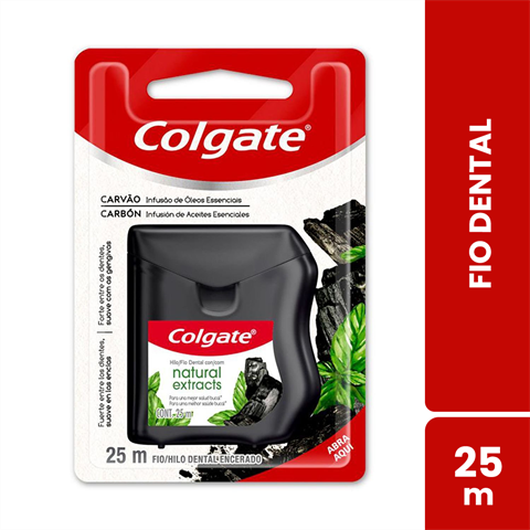 Fio Dental Colgate Natural Extracts Carvão 25m