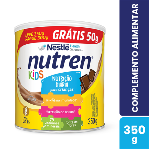 Complemento Alimentar Em Pó Nutren Kids Sabor Chocolate Leve 350g Pague 300g
