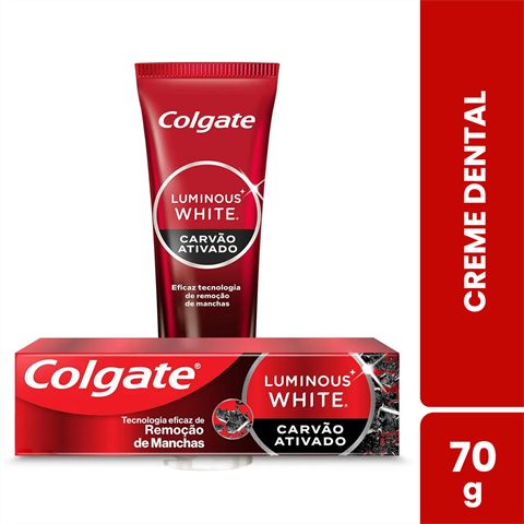 Creme Dental Colgate Luminous White Carvão Ativado Com 70g