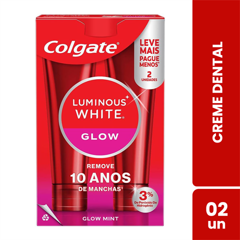 Pack Creme Dental Colgate Luminous White Glow Com 2 Unidades De 70g