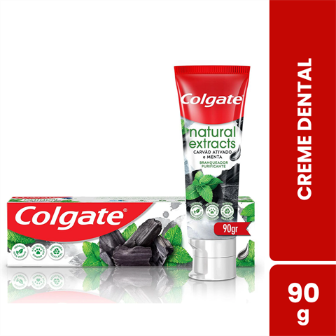Creme Dental Colgate Natural Extracts Carvão Ativado Com 90g