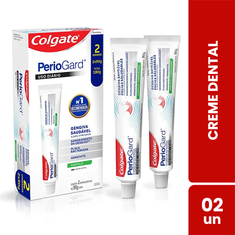Pack Creme Dental Colgate PerioGard Gengiva Saudável Sabor Hortelã Com 2 Unidades De 90g