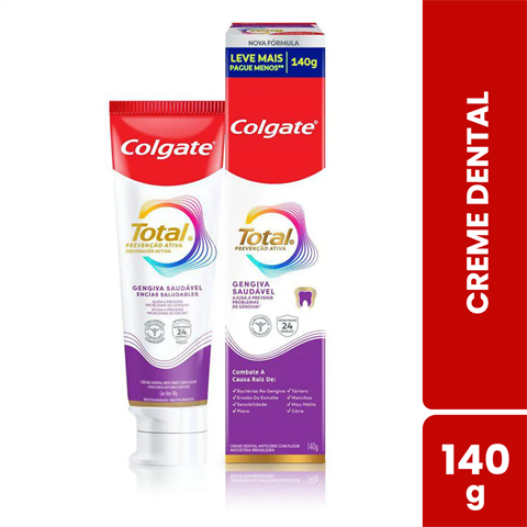 Creme Dental Colgate Total Prevenção Ativa Gengiva Saudável Com 140g