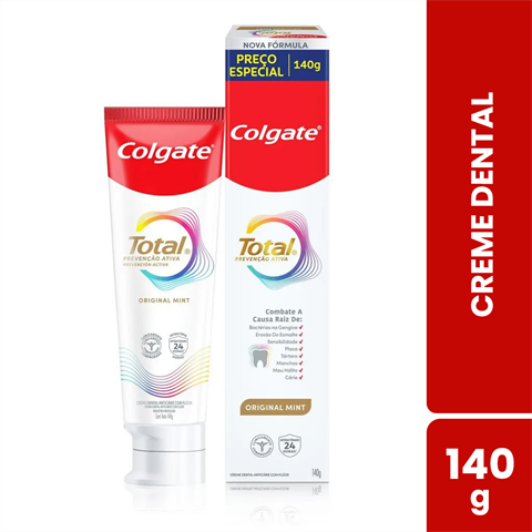 Creme Dental Colgate Total Prevenção Ativa Original Mint Com 140g