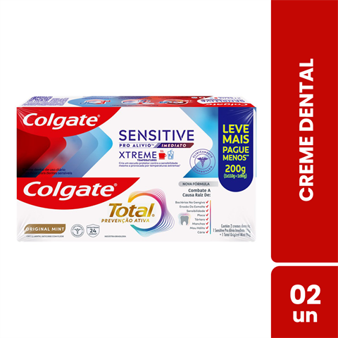 Kit Creme Dental Colgate Sensitive Pro Alívio Imediato Xtreme 110g + Total Prevenção Ativa Original