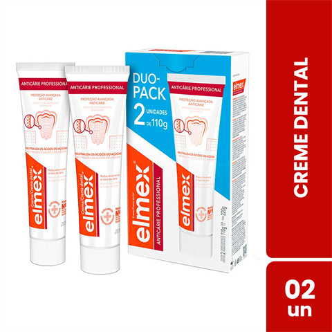 Pack Creme Dental Elmex Anticárie Professional Com 2 Unidades De 110g