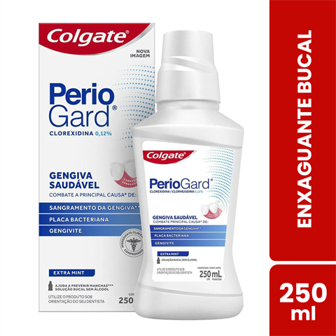 Enxaguante Bucal Colgate PerioGard Gengiva Saudável Sem Álcool Extra Mint Com 250ml