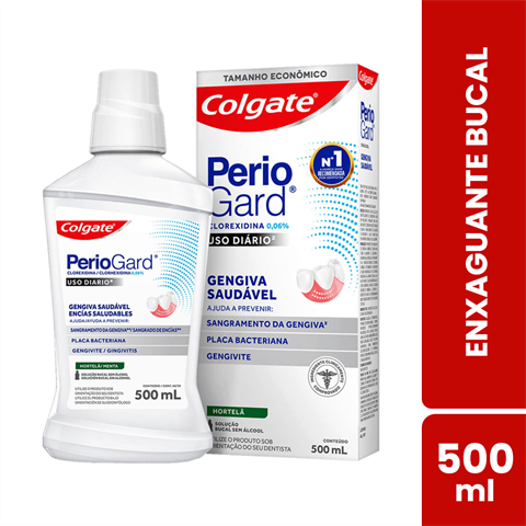 Enxaguante Bucal Colgate PerioGard Gengiva Saudável Sem Álcool Hortelã Com 500ml