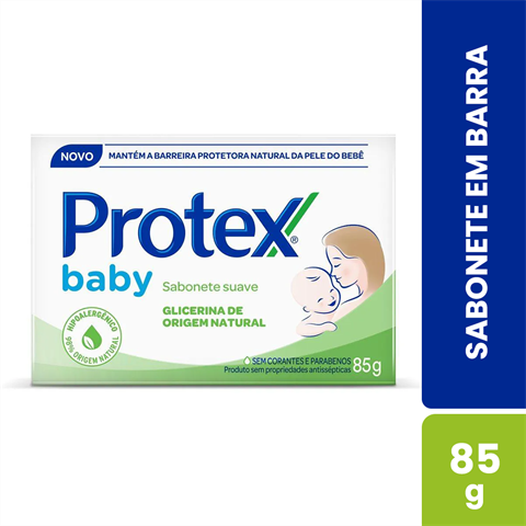 Sabonete Em Barra Infantil Protex Baby Glicerina Com 85g