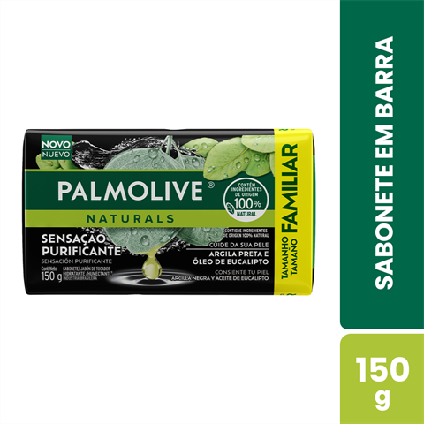 Sabonete Em Barra Palmolive Naturals Sensação Purificante Argila Preta E Óleo De Eucalipto Com 150g