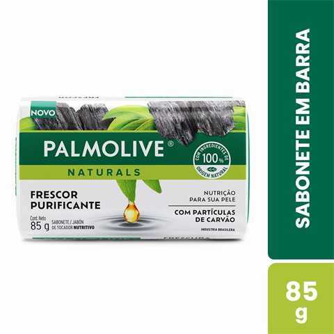 Sabonete Em Barra Palmolive Naturals Frescor Purificante Carvão Com 85g