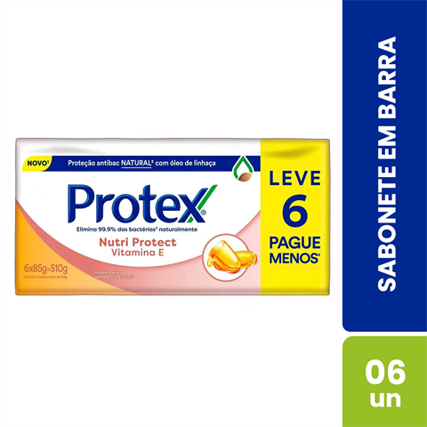 Pack Sabonete Em Barra Protex Nutri Protect Vitamina E Com 6 Unidades De 85g