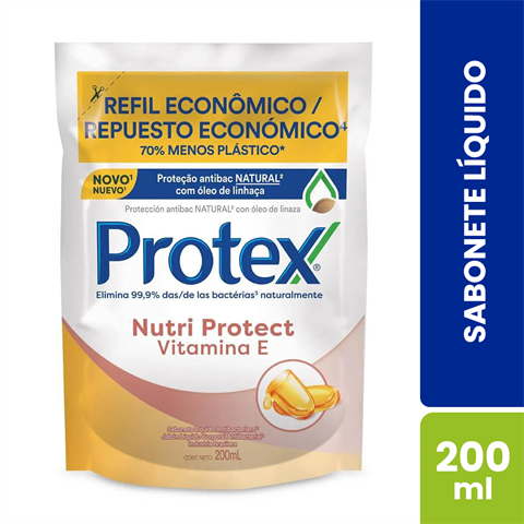 Sabonete Líquido Protex Nutri Protect Vitamina E Refil Com 200ml