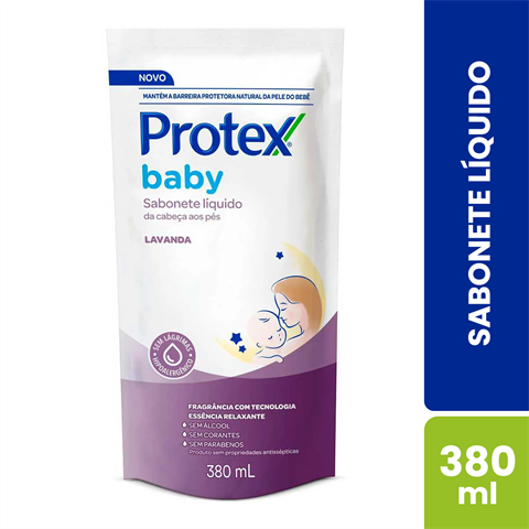 Sabonete Líquido Infantil Protex Baby Lavanda Refil Com 380ml
