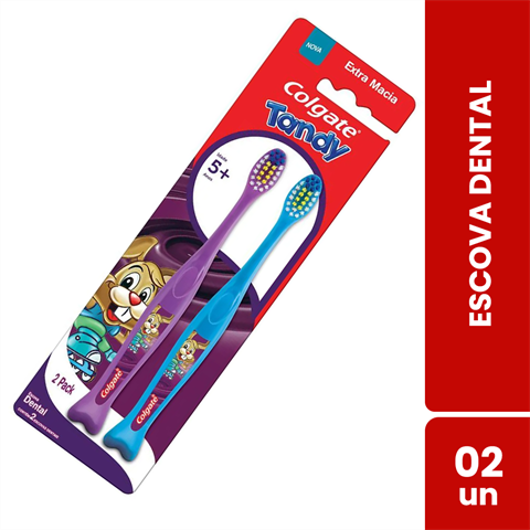 Pack Escova Dental Infantil Colgate Tandy Extra Macia Com 2 Unidades